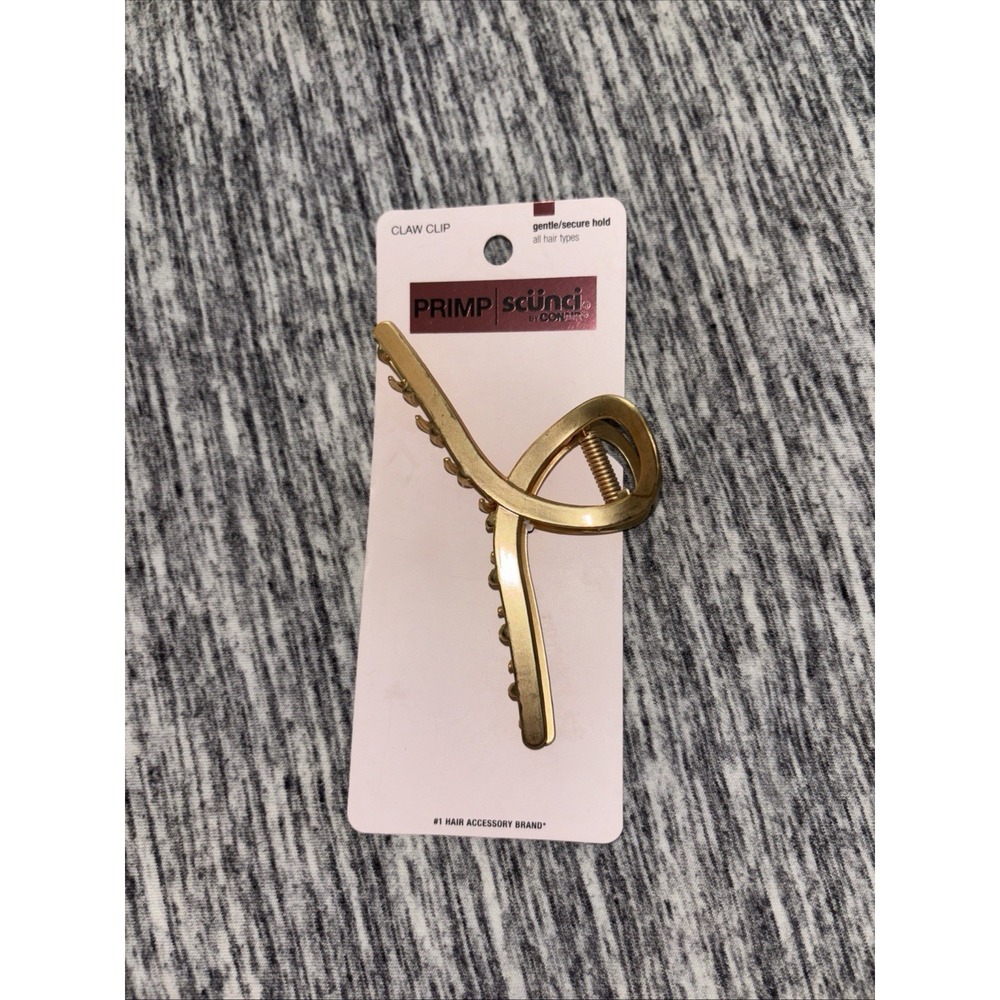 Scunci All Hair All Day Hold Trend Essentials Metal  Claw Hair Clip, Gold